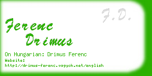 ferenc drimus business card